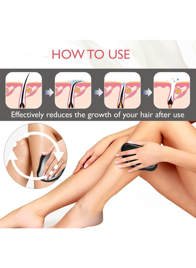 مزيل الشعر الكريستالي من 3 قطع، مزيل الشعر الكريستالي السحري، أداة سحرية لإزالة الشعر بدون ألم للنساء والرجال، أداة سريعة وسهلة لإزالة شعر الذراعين والساقين والظهر والجسم - Image 4